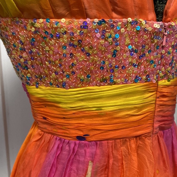 BGHAUTE SILK WATER COLOR  PROM OR PARTY DRESS - Picture 12 of 17